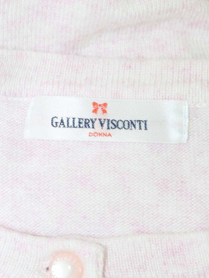 ギャラリービスコンティ 1472395-16 カーディガン 2 ピンク カットワーク フラワー ビーズ IT031Y296LP6 【SALE】