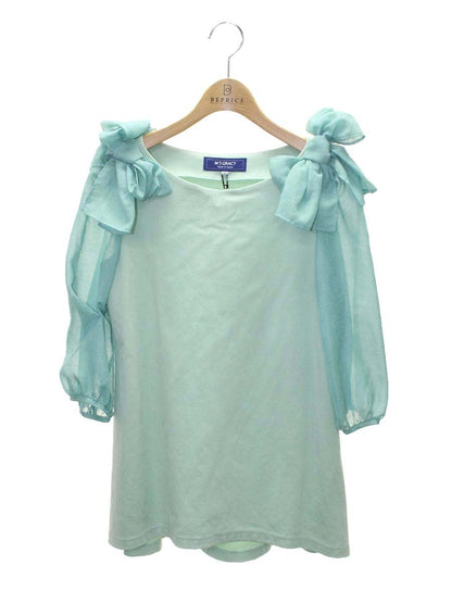 エムズグレイシー 015111 カットソー 38 グリーン オーガンジー リボン IT0V48GSN2X0