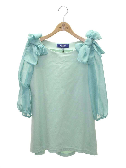 エムズグレイシー 015111 カットソー 38 グリーン オーガンジー リボン IT0V48GSN2X0