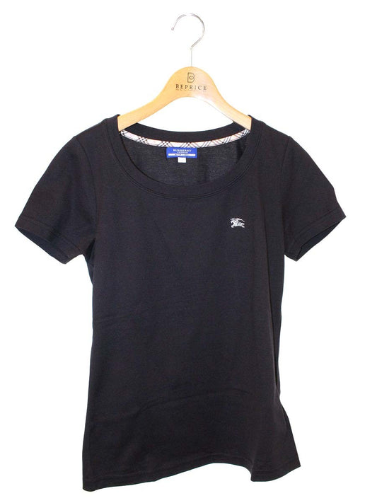 バーバリーブルーレーベル FA593-262-09 Tシャツ 38 ブラック ロゴ ITR3A1QY6OE6
