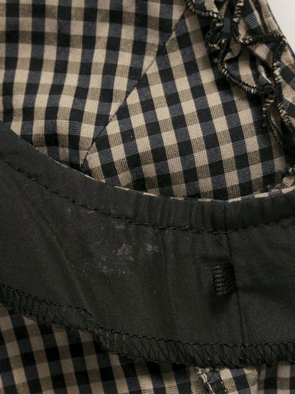 エムズグレイシー 421344 ワンピース 38 ベージュ/ブラック ギンガムチェック バックジップ ITJMYD3KLCPS