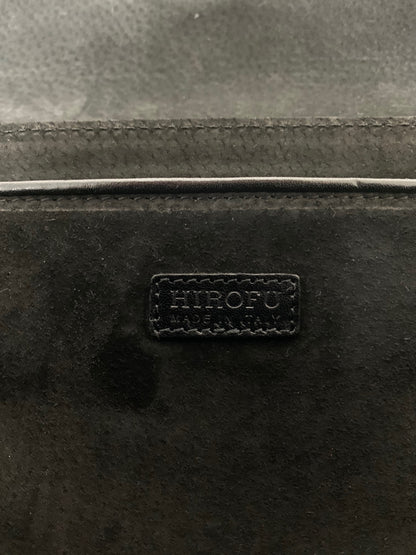 ヒロフ ブラック レザー フラップ ハンドバッグ IT98W0O6NW1X