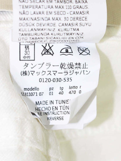 ウィークエンドマックスマーラ 51311071 パンツ 40 ホワイト ストレート タッセル ITL8R5J75NMY