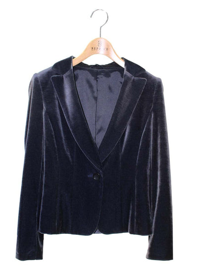 アナイ 10321-15-62-360 テーラードジャケット 36 ネイビーグリーン ベロア IT44LBMP3WGE