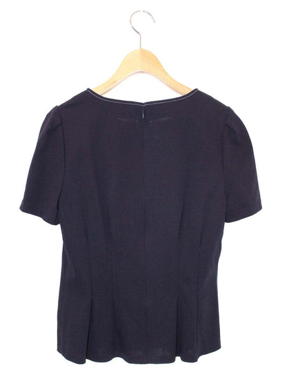 エムズグレイシー 015313 Tシャツ カットソー 40 ネイビー ステッチ リボン IT8QFXHEE4DW