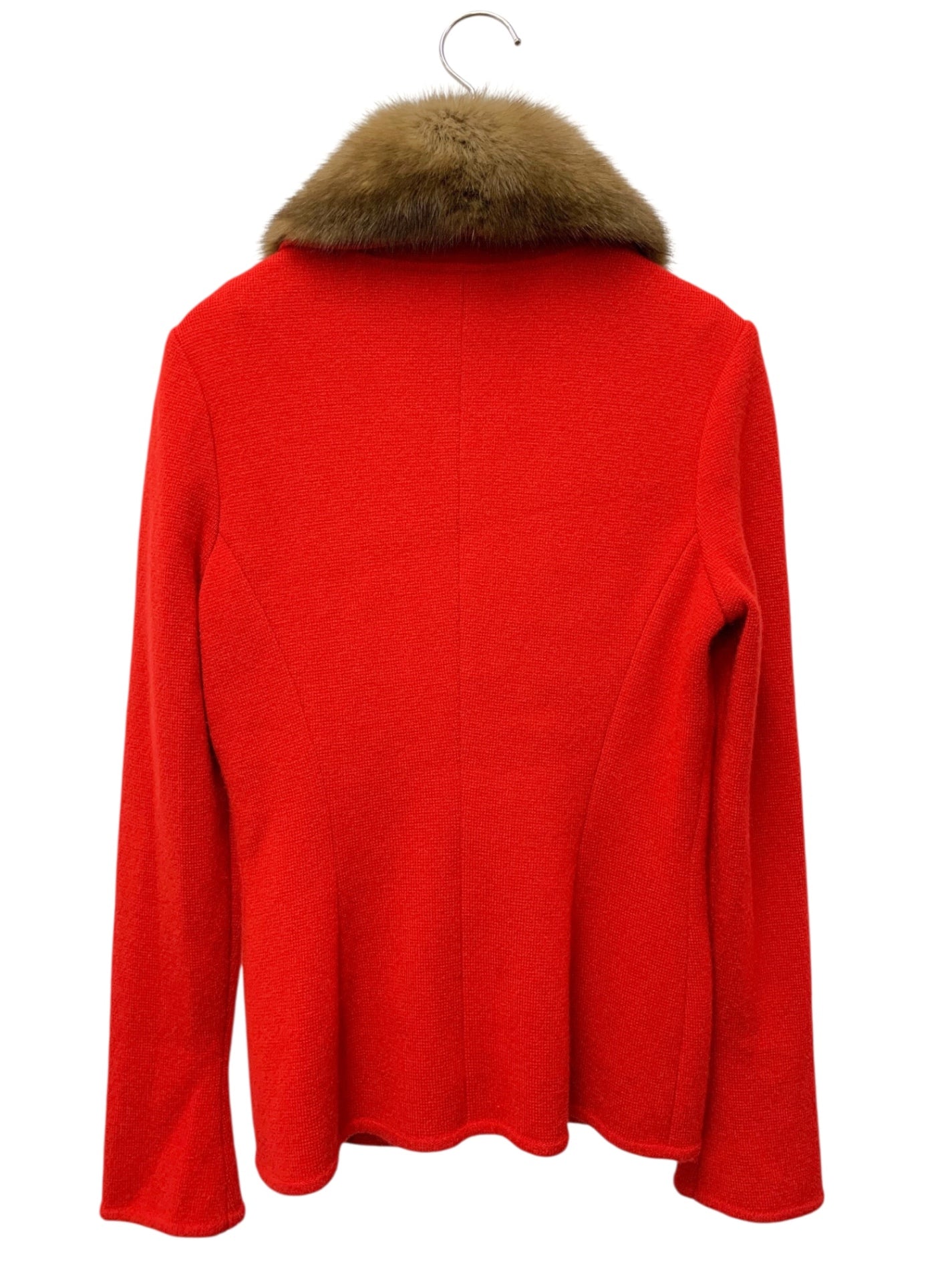 フォクシーブティック 20798 ジャケット 38 レッド カシミヤ ニット セーブル ITMMKQ7JY9ES