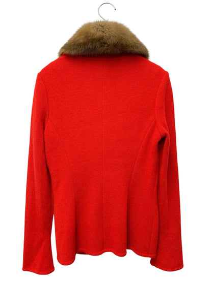 フォクシーブティック 20798 ジャケット 38 レッド カシミヤ ニット セーブル ITMMKQ7JY9ES