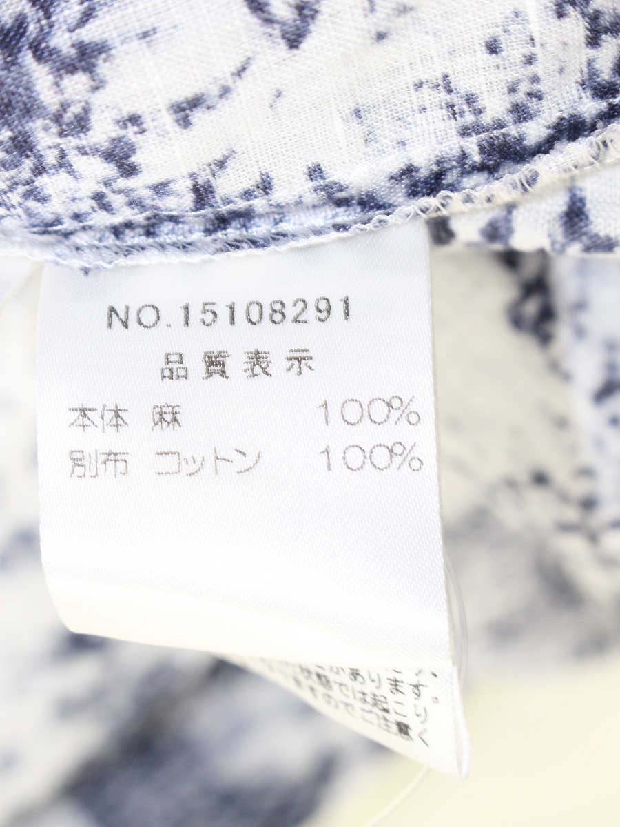 ハロッズ 15108291 ワンピース 1 ホワイト/ネイビー 麻 フラワー ITSFZP6MQ750 【SALE】