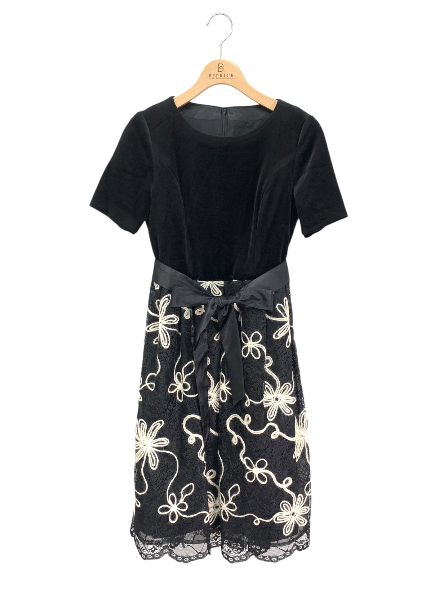 エリザ 28608791 ワンピース 1 ブラック ベロア ITL22K0PO7UO