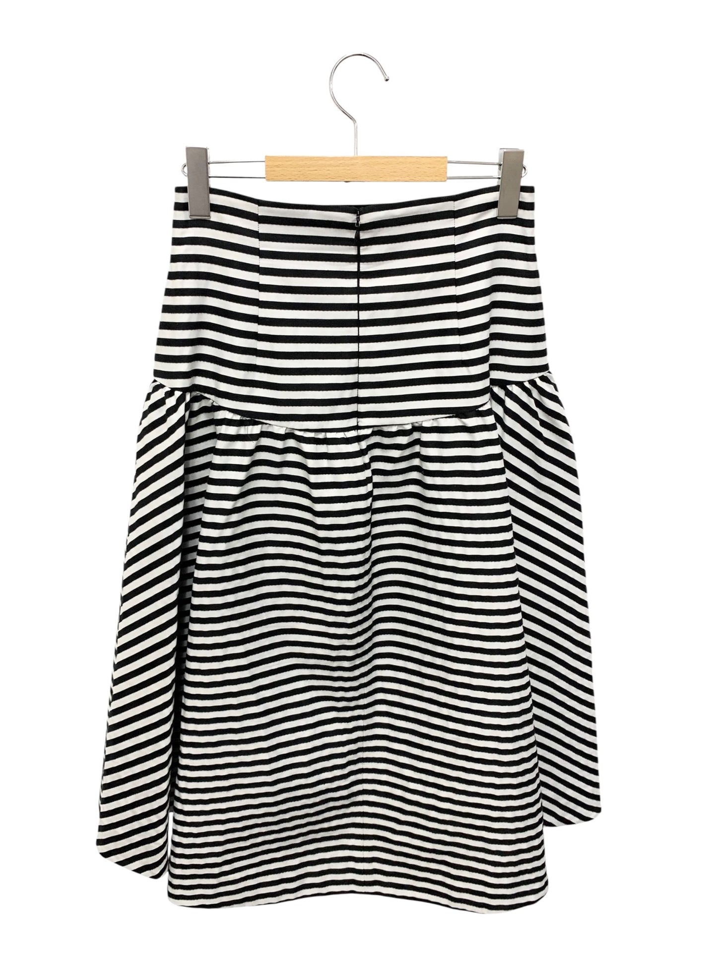 ボーダーズアットバルコニー オールボーダーベル スカート BD2221-3H-13 38 ブラック IT4H3PRRDF3Y