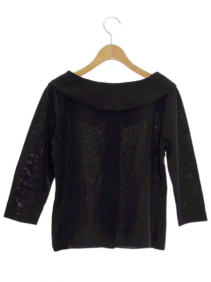 エムズグレイシー 318323 ニットジャケット 40 ブラック バラモチーフボタン ステンカラー ITC8TTDHJWUO