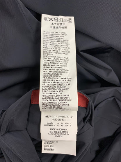 マックスマーラステュディオ 602104826 コート 40 ネイビー ナイロン リバーシブル ラインストーン ITBH1FII9OV4