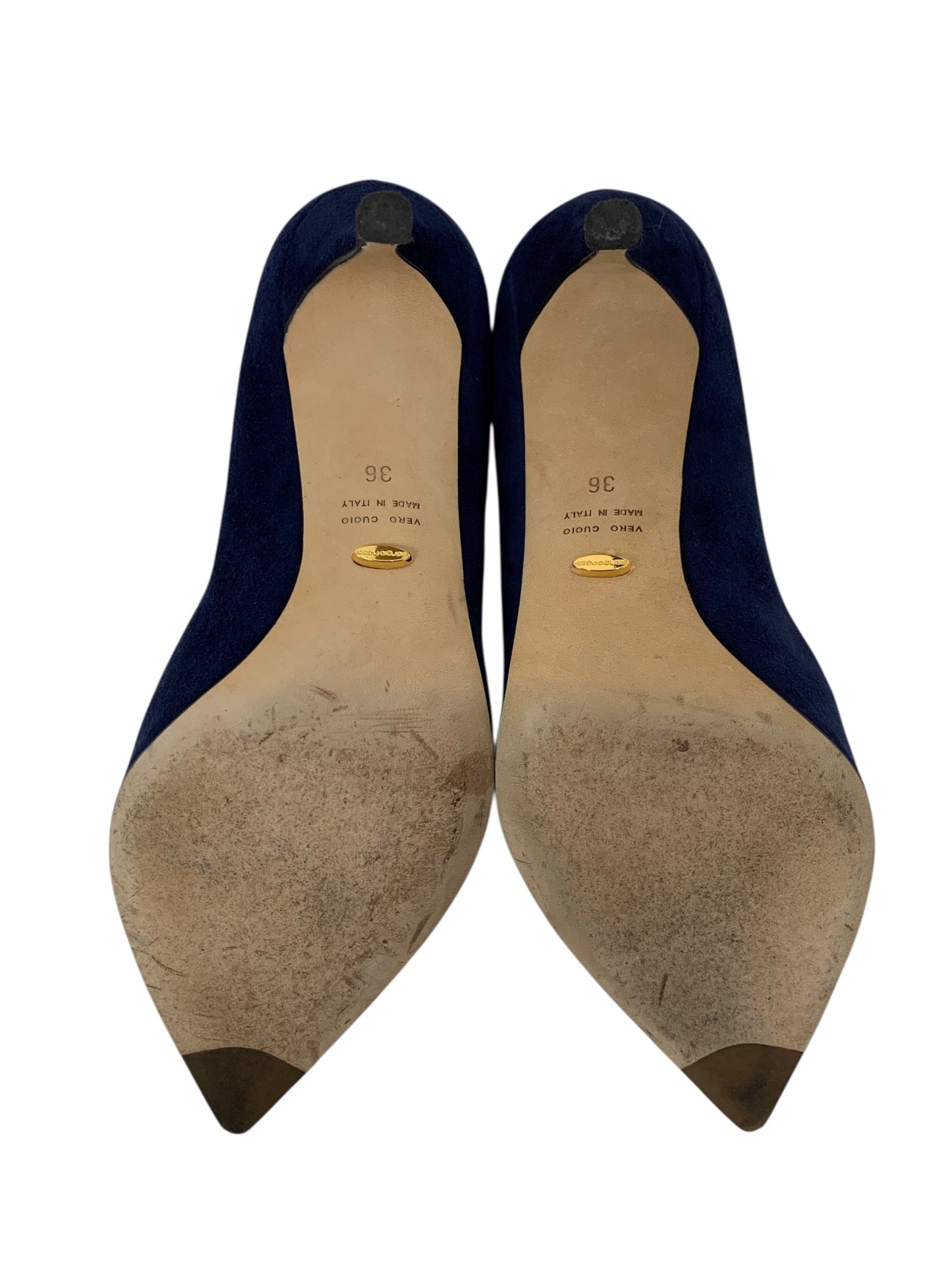 セルジオロッシ  3841 パンプス 36 ネイビー スエード ポインテッドトゥ IT0MMRXKOUBQ