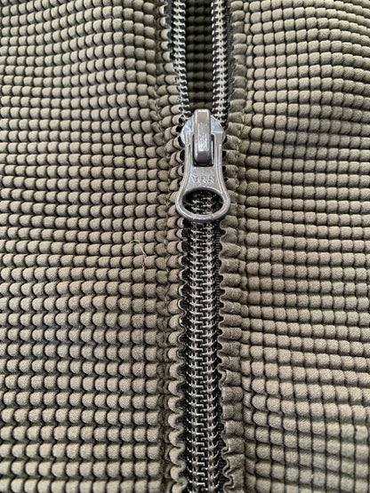 ミーイッセイミヤケ MI23FO142 ジップカーディガン カーキグリーン ハイネック ダブルジップ ITN9LY3RCPHS