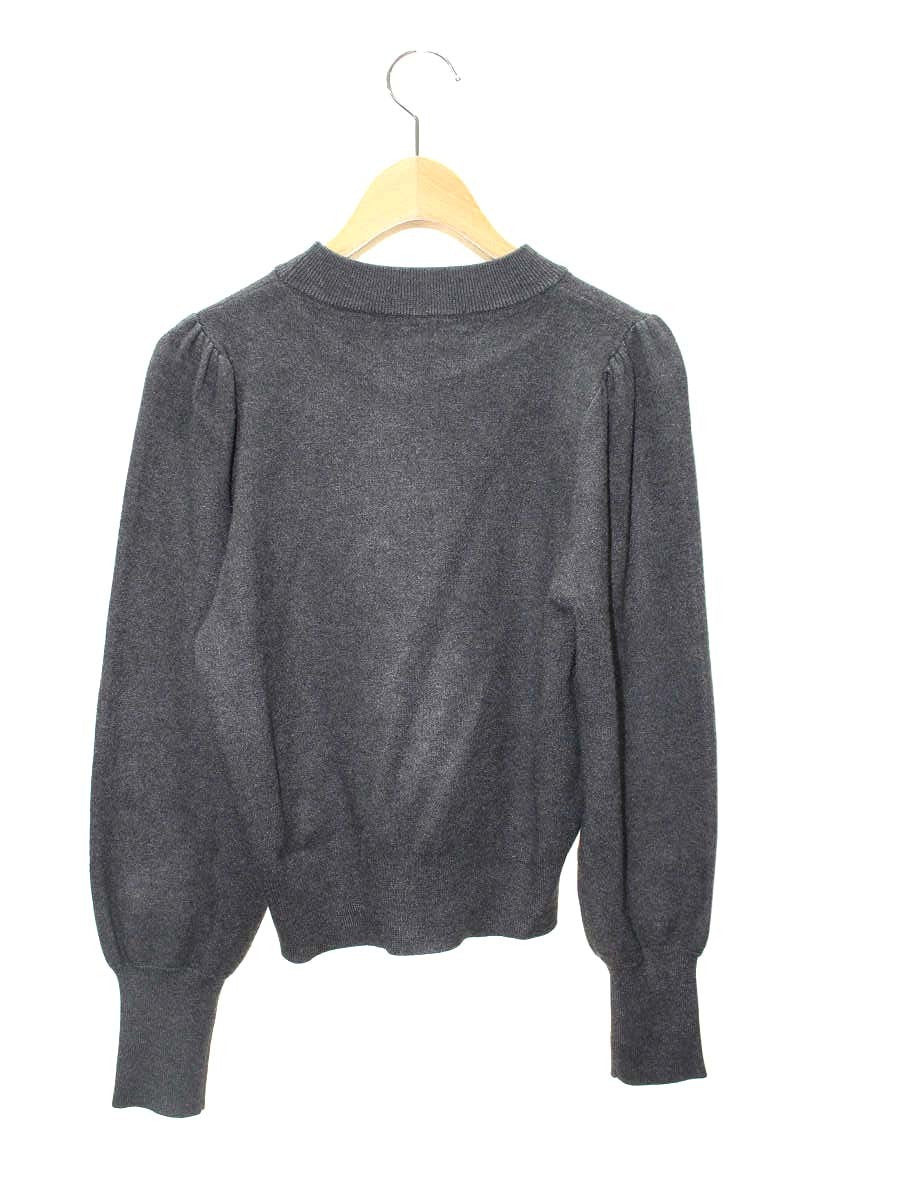 エムプルミエブラック ハイネックパフスリーブニットプルオーバー C733-028 36 グレー IT26W2D19XT2