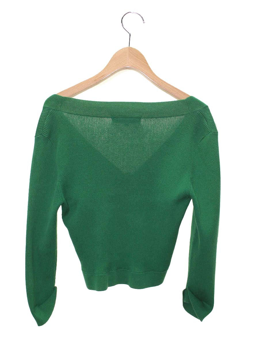 エムズグレイシー 128322 カーディガン 38 グリーン リブ ボレロ IT4RQEAX7J1Y