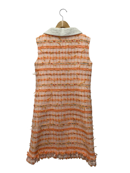 ルネ 6026978 ワンピース 36 オレンジ マリアケント社製ツイード フェイクパール IT8DKDFSSHA0