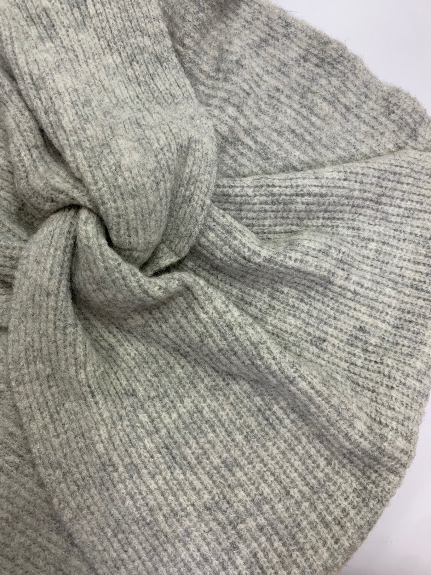 エムズグレイシー Off Shoulder Knit 818596 ニット セーター 38 グレー ウール混 袖パール付 ITN85AE6ORFS