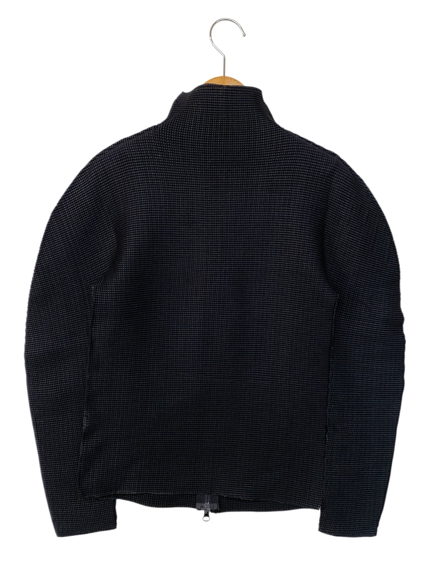 ミーイッセイミヤケ MI13FO002 ジップカーディガン ブラック ハイネック ダブルジップ ITE0XE4NNUCQ