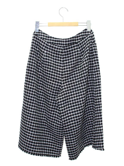 エムズグレイシー 216308 パンツ 38 ブラック/ホワイト サマーツィ—ド キュロット ITENXRB8RVGG