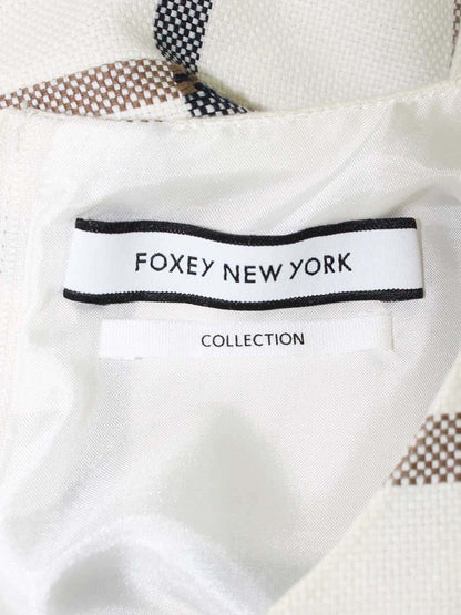 フォクシーニューヨーク collection バスケットウェーブチュニック 35656 ワンピース 38 アイボリー チェック リネン・キャンバス風 ITGY1LGPO116