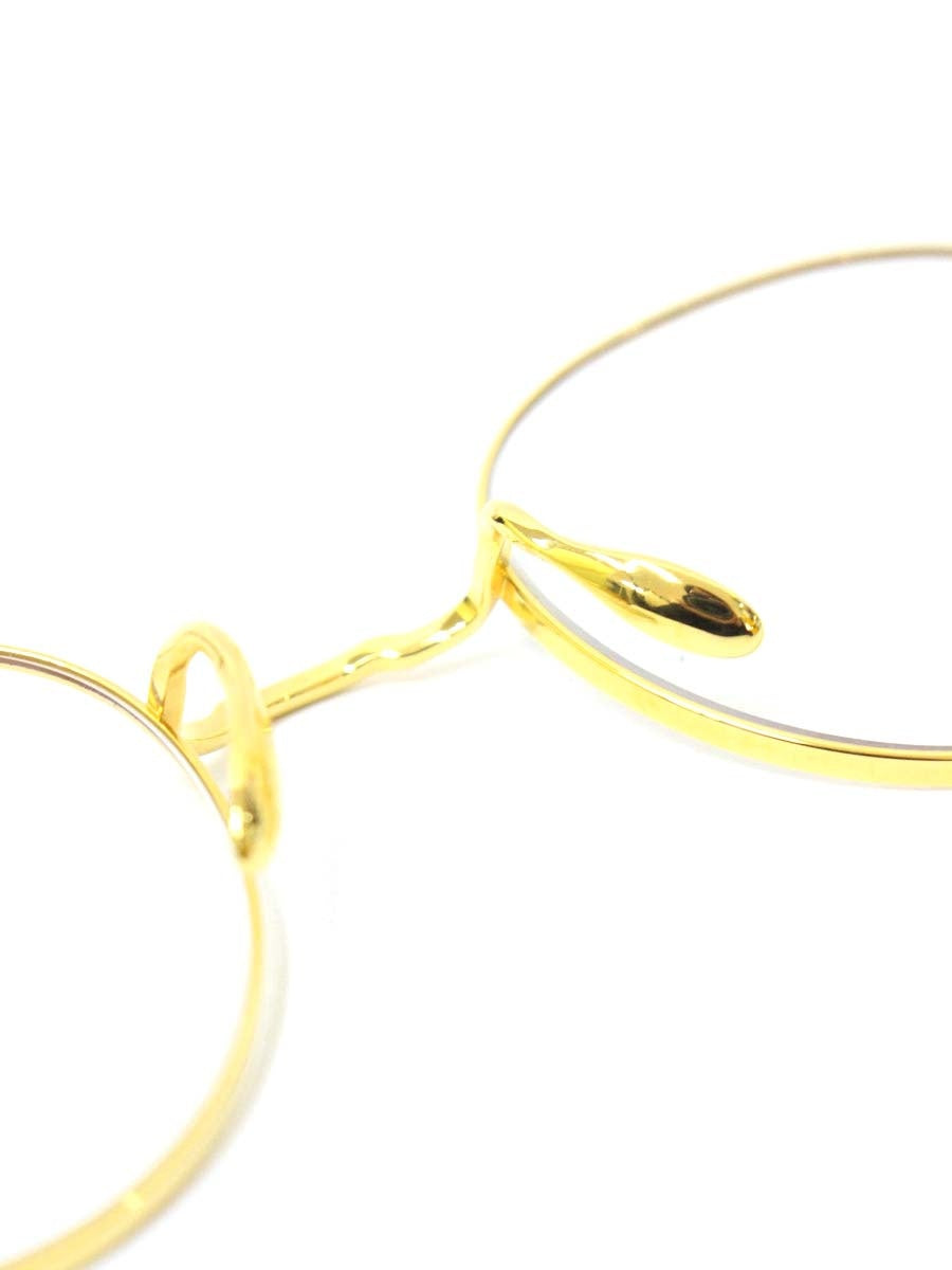 ayame（アヤメ） MANRAY メガネ ゴールド チタンフレーム フルリム ボストンシェイプ IT6XAP5EIBOK