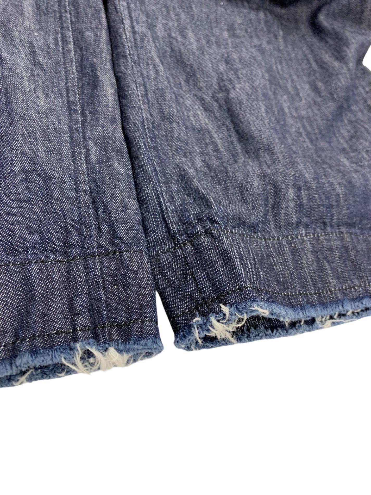 ヨウジヤマモト 6oz TWILL DENIM B POCKET DETAIL PANTS FP-P66-005 デニムパンツ 1 ブルー 裾ダメージ加工 ドローコード ITDJ8UEWR87G 【SALE】