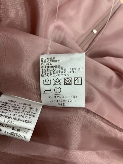 エムズグレイシー 411503  ワンピース 42 ピンク クルーネック バラ チュール ITYHB83ZB7O2