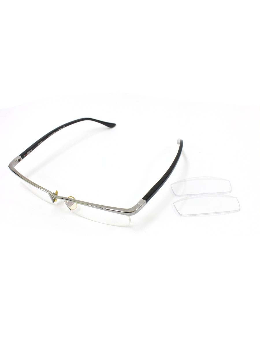 スタルクアイズ PL0001 0021 メガネ シルバー/ブラック コンビフレーム ハーフリム スクエア ITV9AW9W4JDE