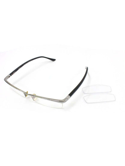 スタルクアイズ PL0001 0021 メガネ シルバー/ブラック コンビフレーム ハーフリム スクエア ITV9AW9W4JDE