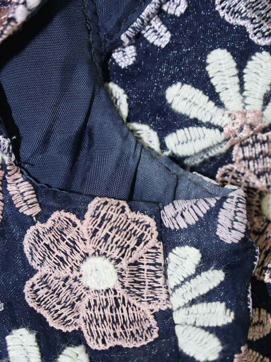 トッカ OPTOGW0400 ワンピース 2 ネイビー/ピンクパープル フラワーモチーフ 刺繍 ITKM5A056DK8