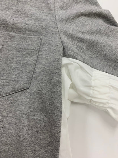 サカイ Cotton Poplin x Cotton Jersey T-Shirt SCW-237 2 グレー ’25 IT2RJ74ZH1BE 【SALE】