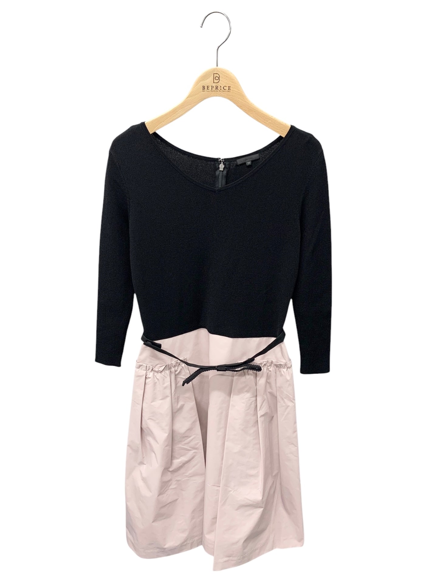 トゥービーシック W5J03-514-12 ワンピース 38 ブラック ニット 切替 ITRLGS63MMAO