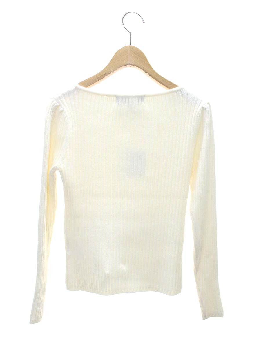エムズグレイシー 818548 ニット セーター 38 アイボリー リブ リボン IT6R55PDJ65S