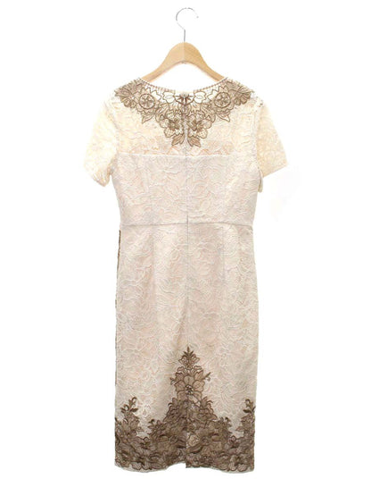 グレースコンチネンタル フラワーフレームタイトドレス 0122235217 36 ベージュ/ブラウン ITZ9VK1MPIF6