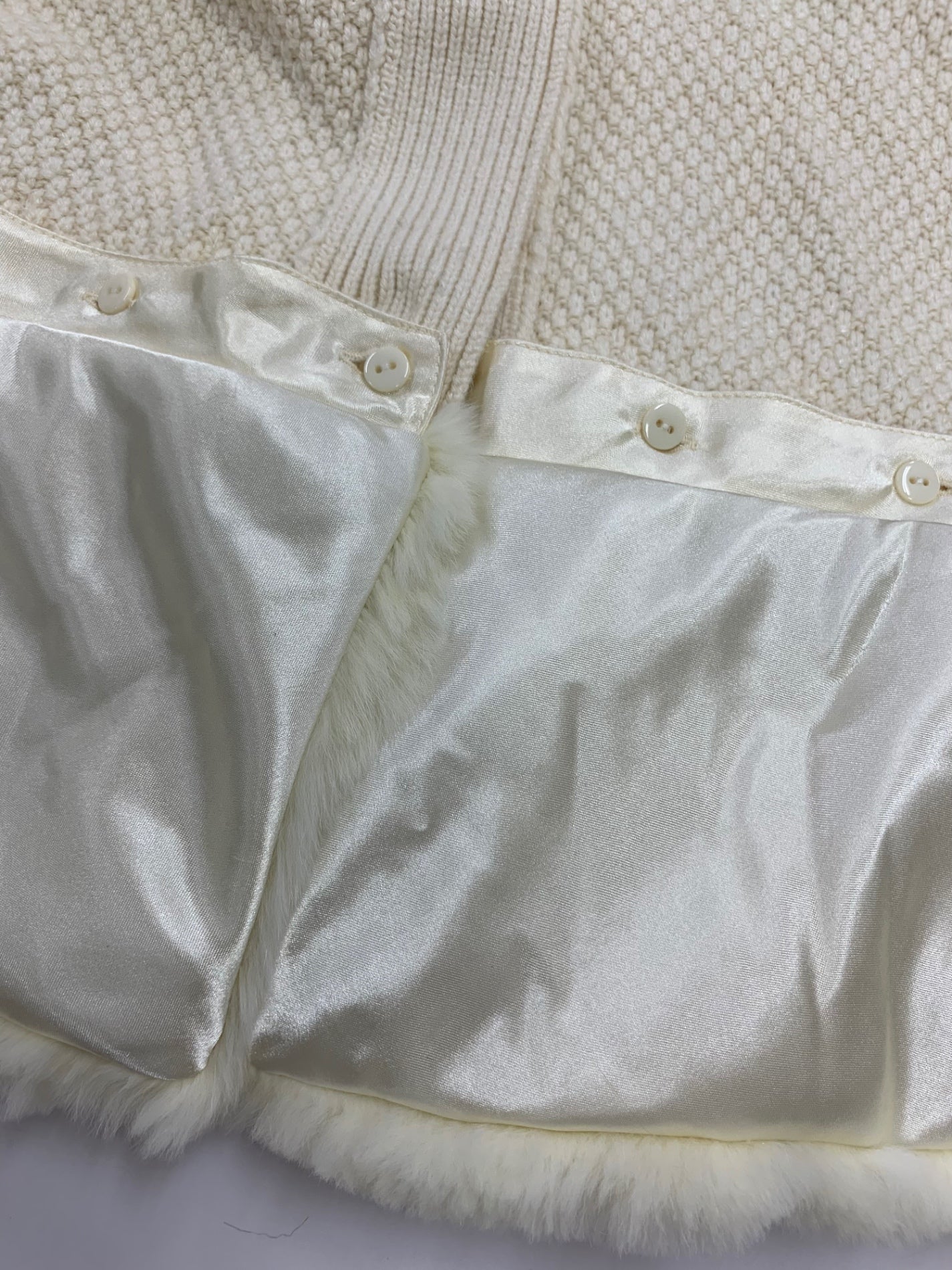 スーパービューティー ボレロ 40 アイボリー ニット レース ストーン レッキス ファー 2way IT783VPFNPVK 【SALE】