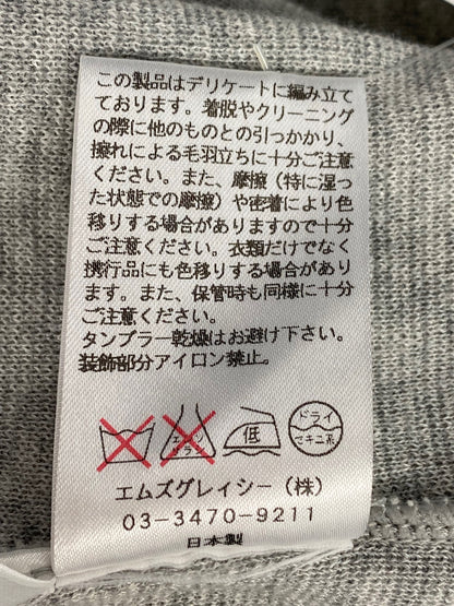 エムズグレイシー 528154 ニット セーター 38 グレー フラワーモチーフ スパンコール リボン IT1VEKOYDR5C