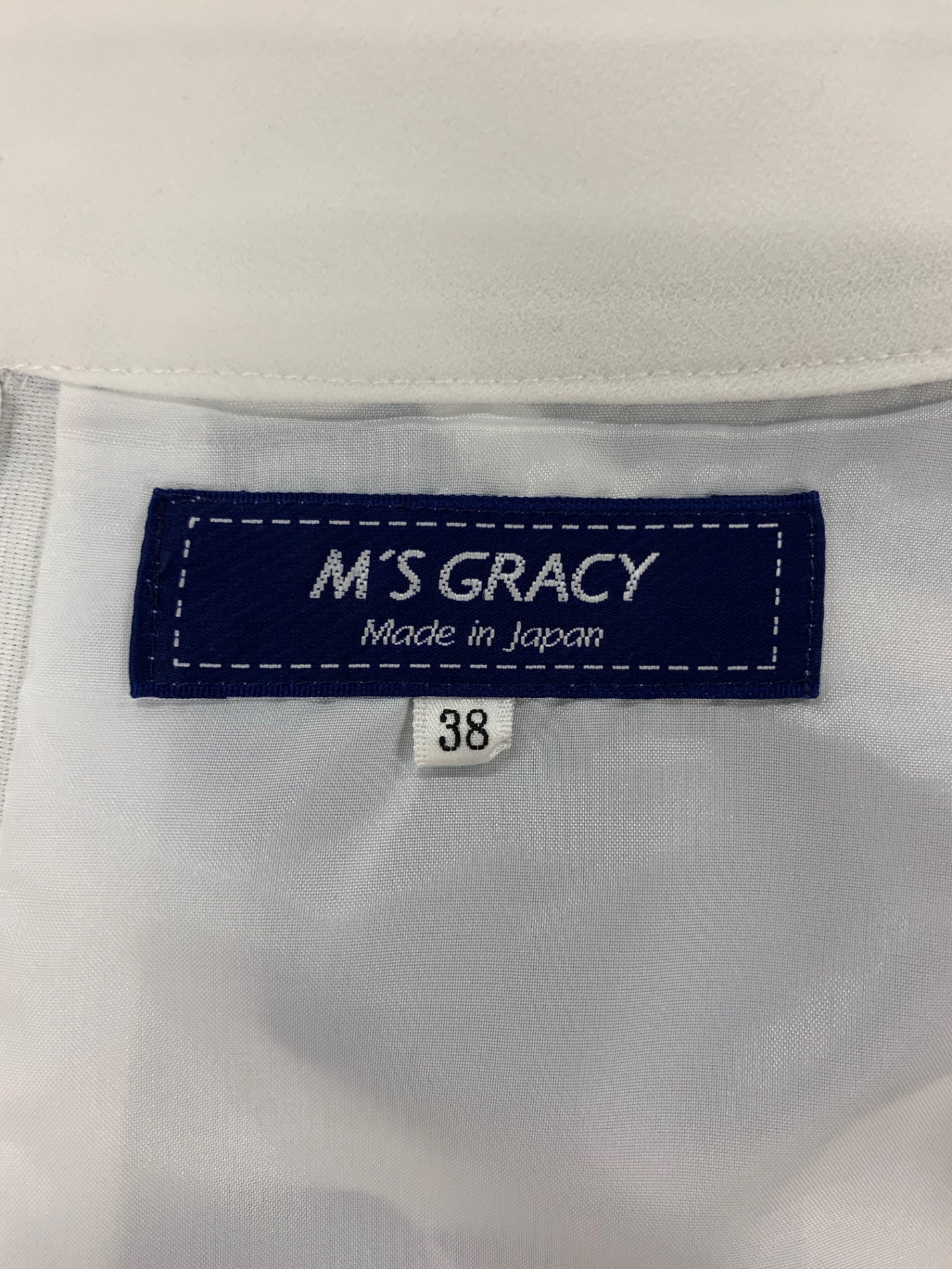 エムズグレイシー 帽子柄シフォン 411321 ワンピース 38 ホワイト ハットモチーフ ITL59AEL66TW