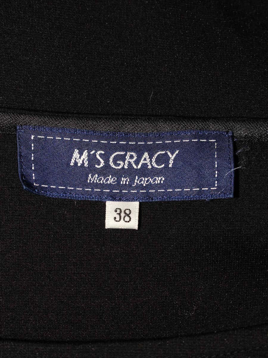 エムズグレイシー 915510 Tシャツ カットソー 38 ブラック リボン 異素材切替 ITEJ4E0BOI68