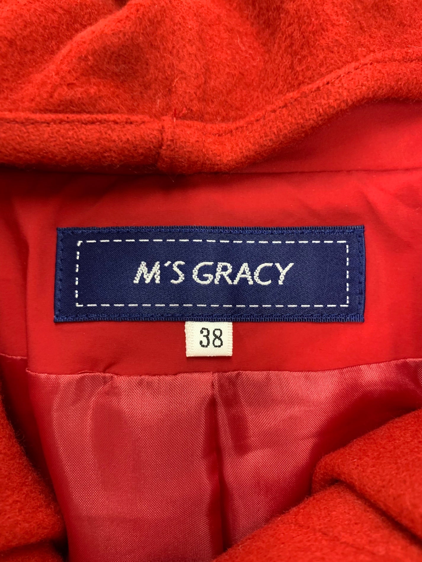 エムズグレイシー 019506 ダウンコート 38 レッド フード レッキスファー付き ITH55L4BVGYA