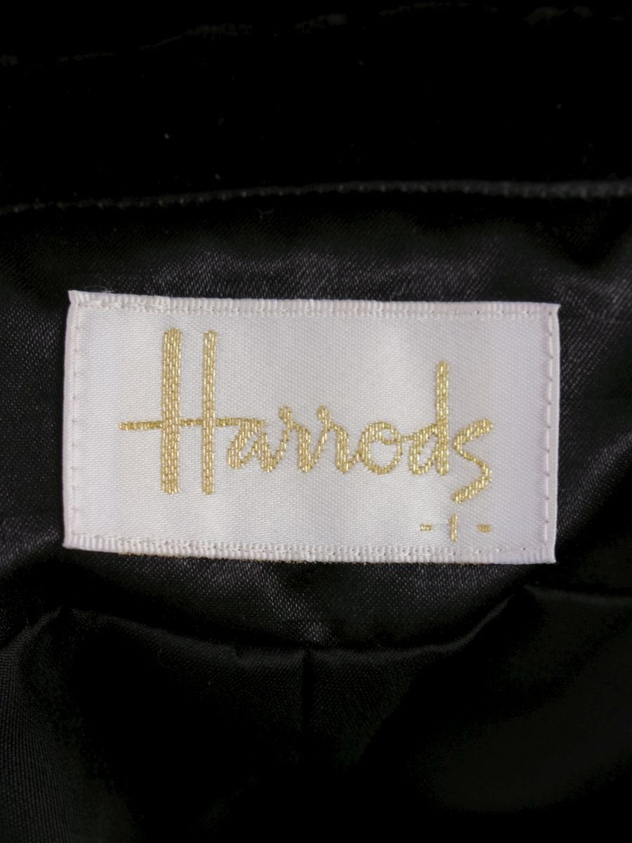 ハロッズ 17500251 ジャケット 1 ブラック ノーカラー ベロア フリル IT3RHBWI07BY