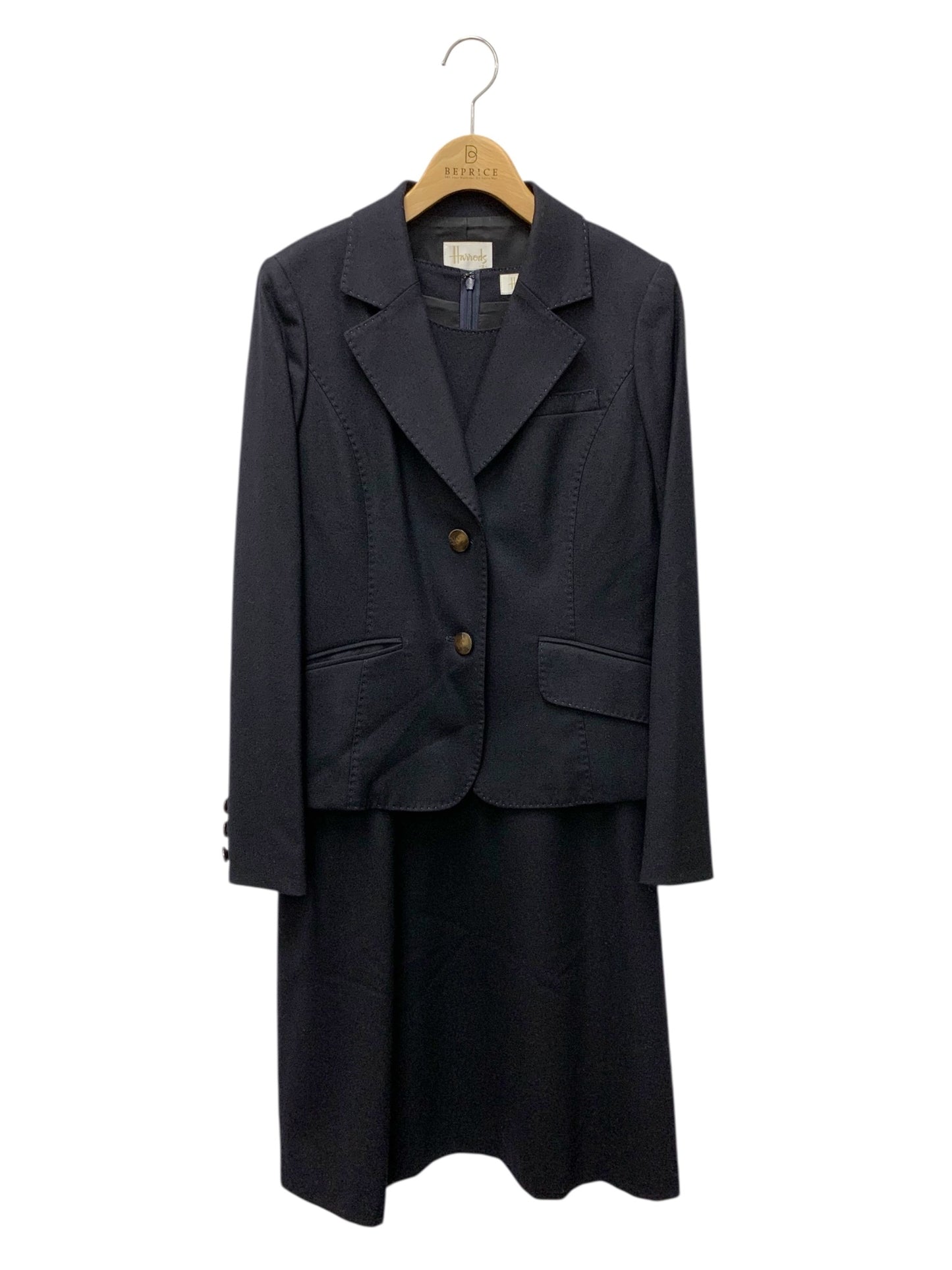 ハロッズ 18500171 18508161 ワンピーススーツ セットアップ 3 ネイビー ウール カシミヤ IT56EOJ7CLO0