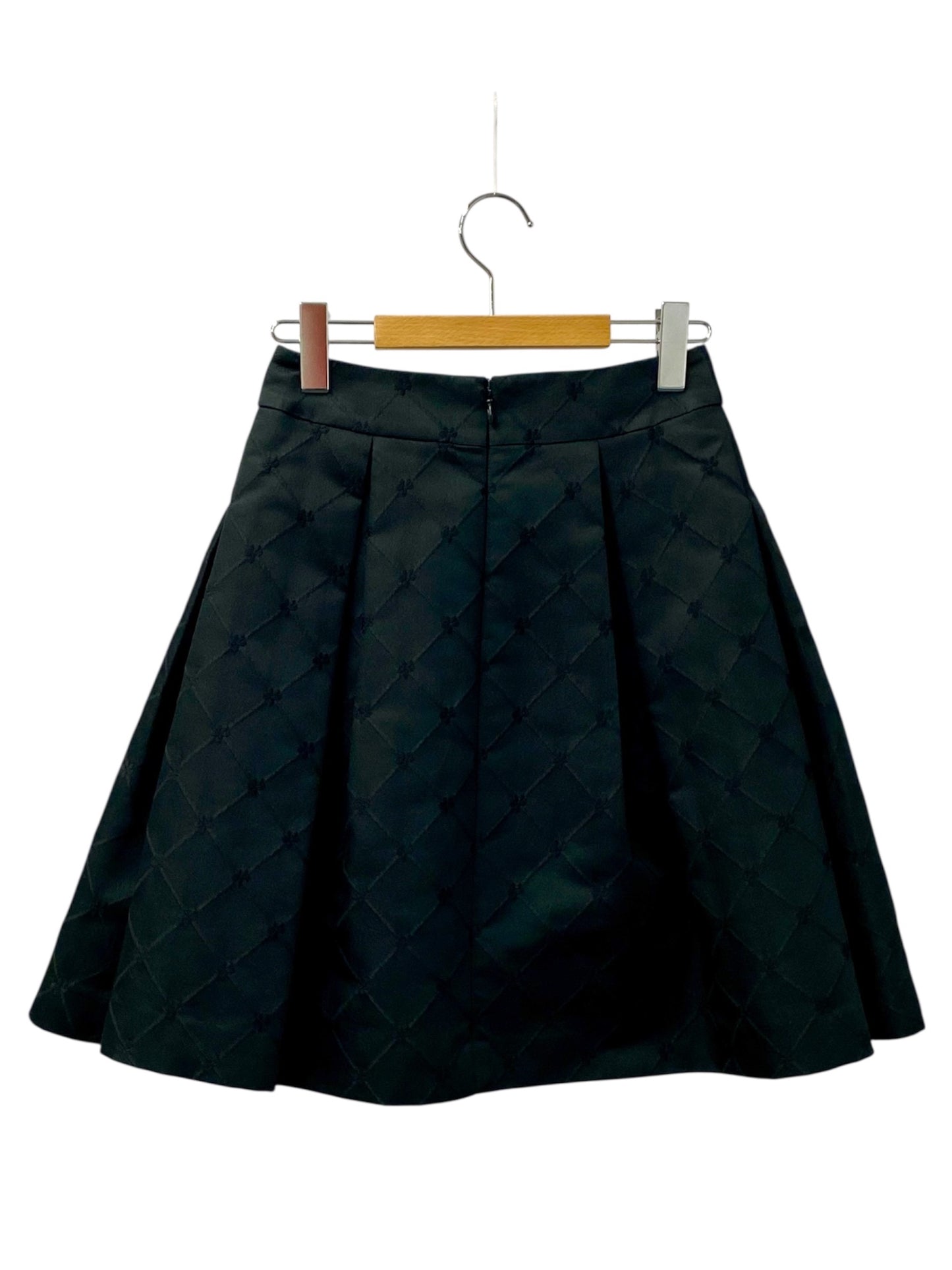 エムズグレイシー 427713 スカート 36 ブラック 刺繍 フラワーモチーフ ITIXDOWTL2N4