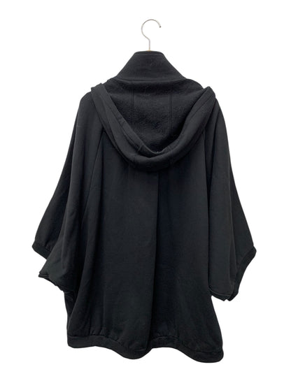 バーバリーブルーレーベル E191-685-09 ダッフルコート 38 ブラック レザー フード ドルマンスリーブ IT7CQMLGOD0M