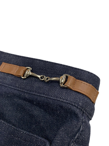 フォクシーニューヨーク Pants"Dante" 44230 デニムパンツ 42 ネイビー コットンBLEND センタープレス IT1AEYWNY5AT