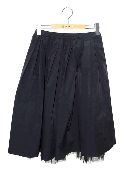 エムズグレイシー 627119 スカート 38 ブラック フレア ウエストギャザー ITF517987VGU