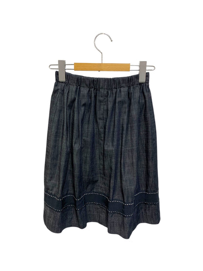 エムズグレイシー 224325/227346 スカートスーツ 38・36 ネイビー ノーカラー デニム リボン ITACT7YY5ODC