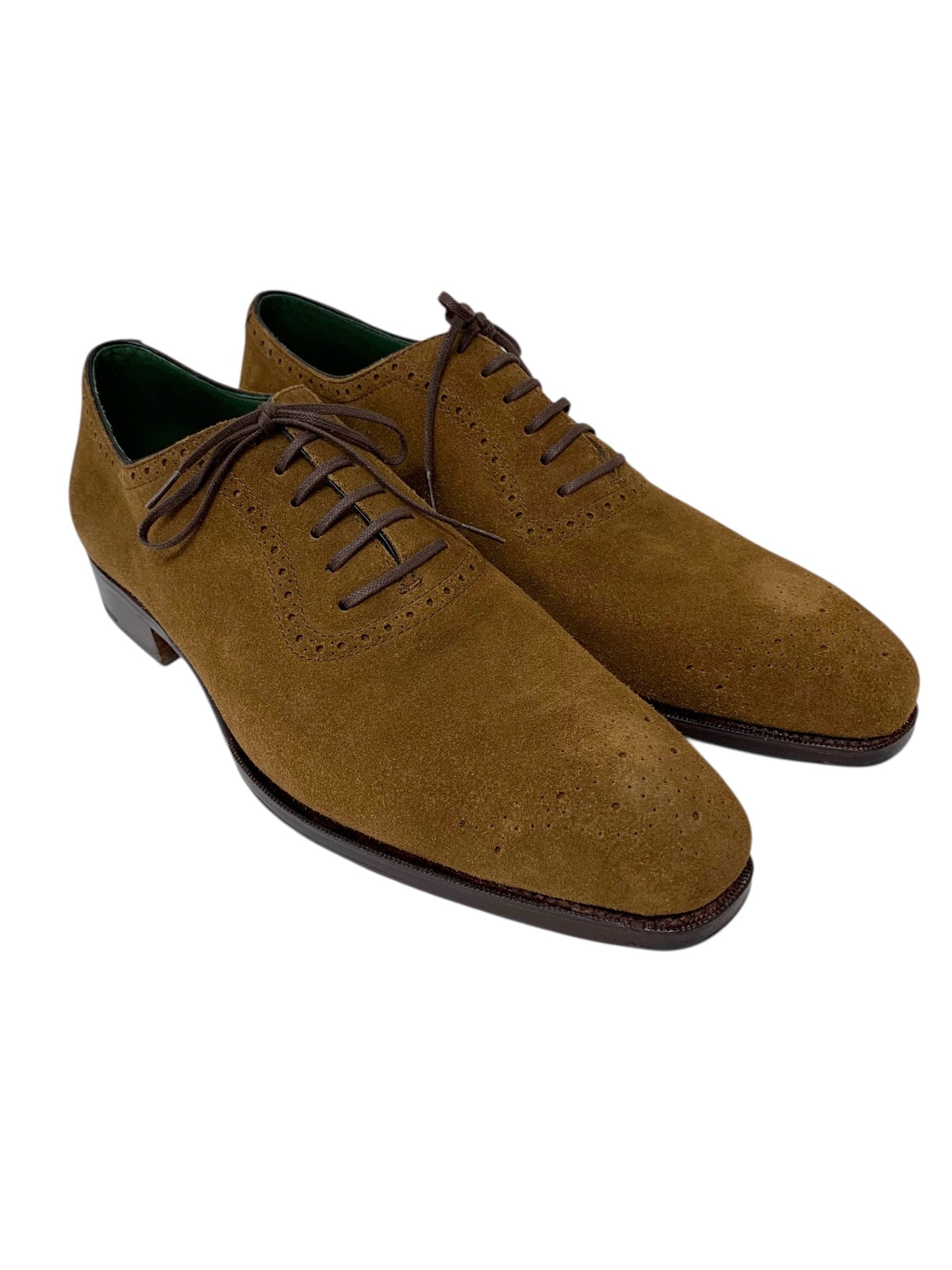 カルミナ プレーントゥ スエード メダリオン 6057 7 ブラウン 革 ITZYPA1TSE6I