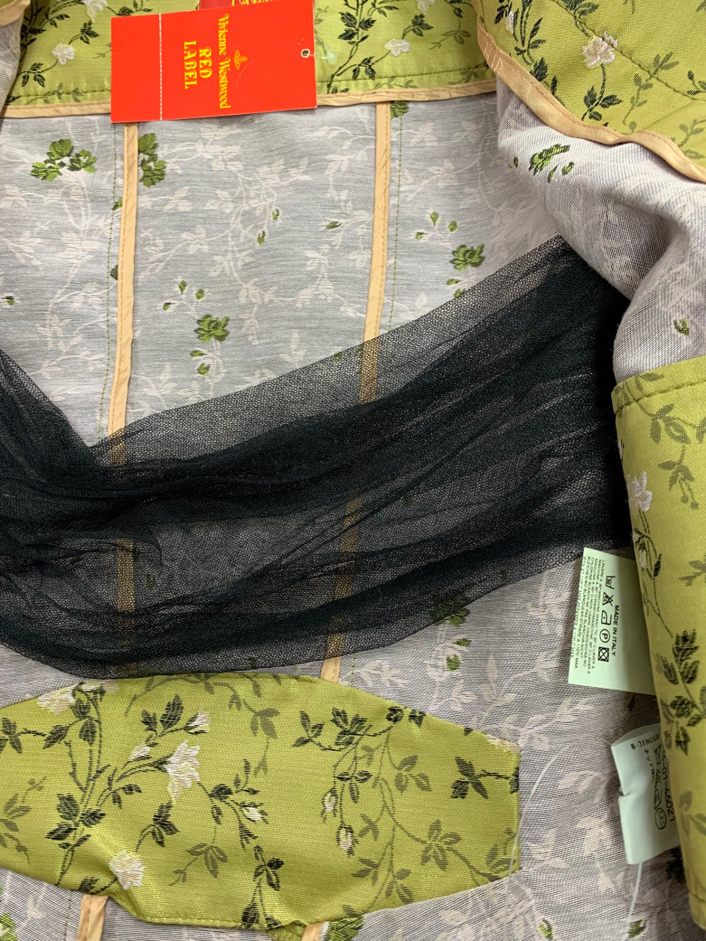 ヴィヴィアンウエストウッドレッドレーベル ジャケット 42 イエロー 刺繍 花 ITJGC0IE9AV4