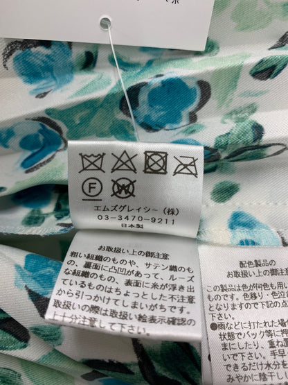 エムズグレイシー 117111 スカート 40 ホワイト バラ柄 プリーツ ITCA7SGBHV0A